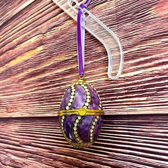 Egg Shaped Christmas Ornament. 3 inches. - Picture 1 of 4
